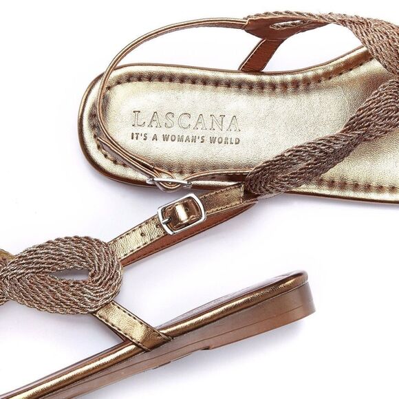 LASCANA Braided Tanals, Bronze, Women’s Sz 7 - Picture 4 of 12